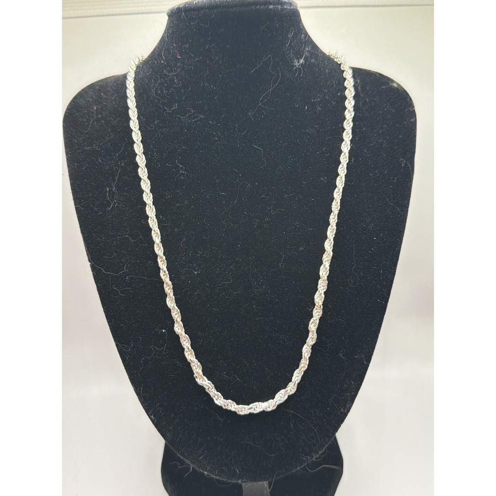 NWT Primavera Necklace Women 20" Silver Rope Chain Made in Italy Pure 100